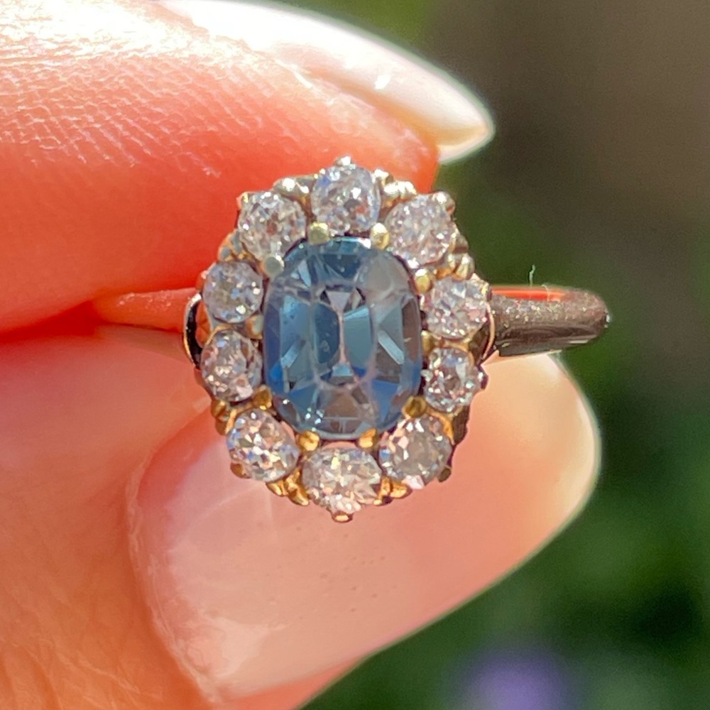 Genuine Victorian Antique old mine Diamond and Spinal Ring